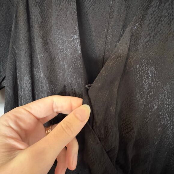 AFRM Nile Black Snake Jacquard Ruched Maxi Dress Women Size XS - Picture 4 of 11